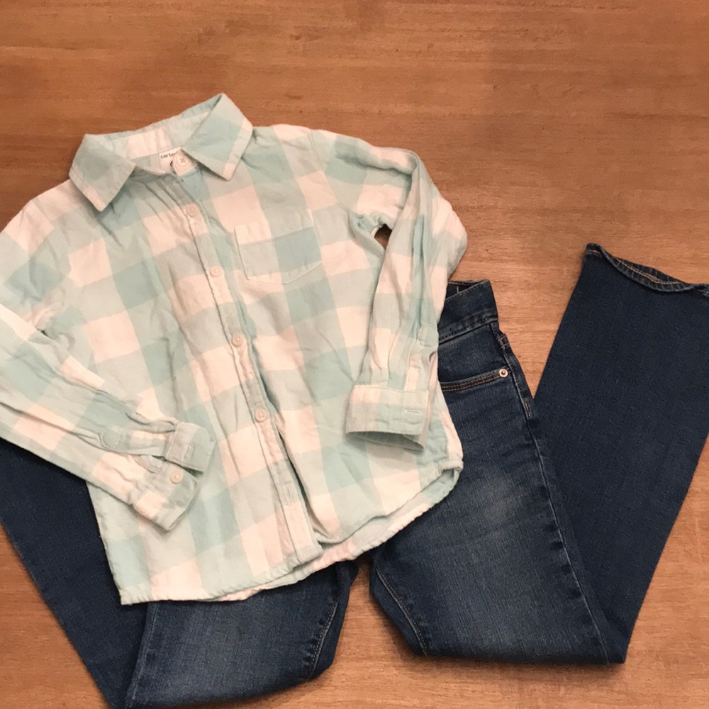 Old Navy EUC Jeans and Carters flannel shirt